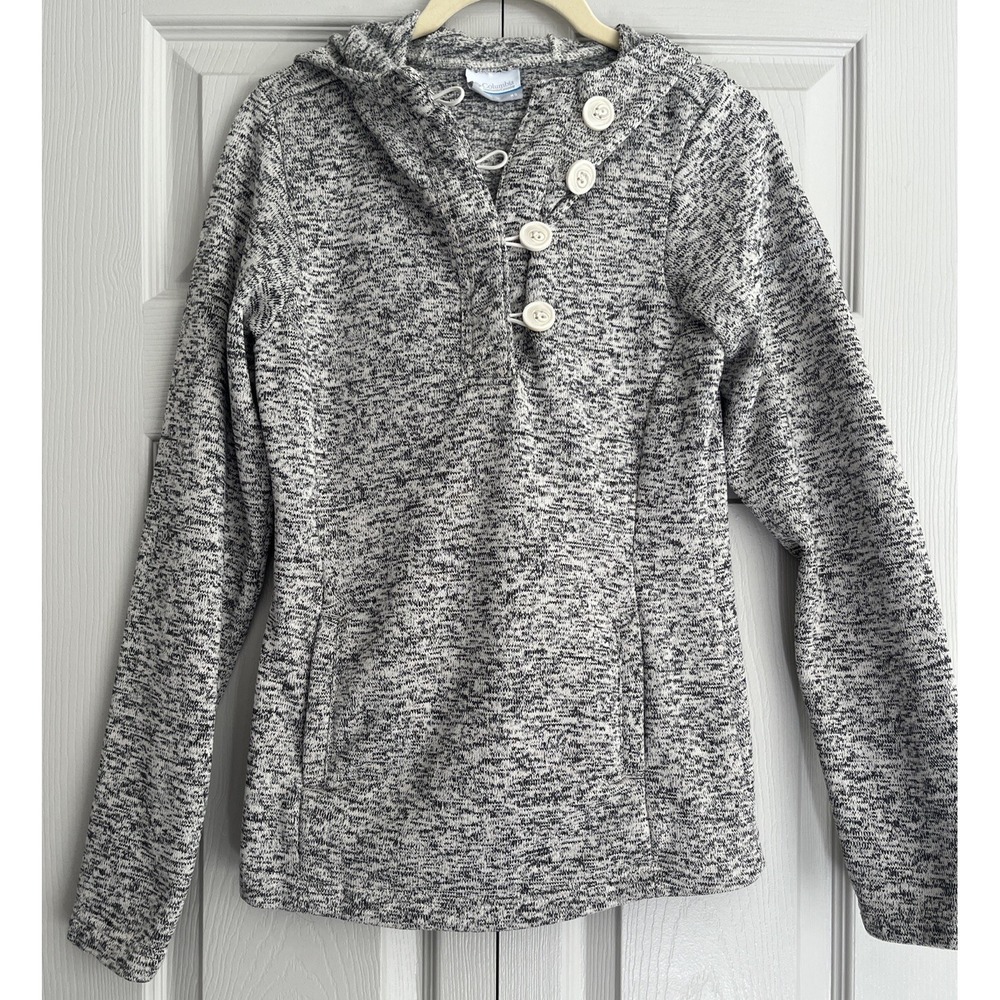 Columbia Hoodie Fleece Sweater Women's XS Darling Days 4 Loop Button Cowl Pocket
